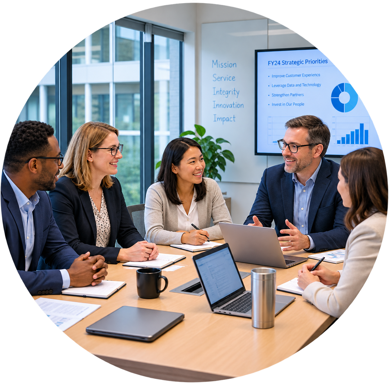 Photo of Employees in a Conference Room
